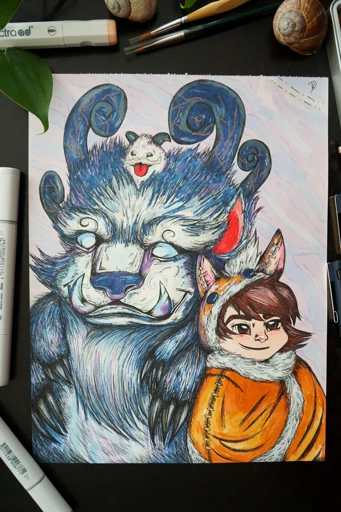 "Nunu und Willump LoL" - contemporary artwork on paper