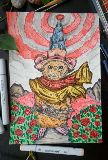 "Revolvermaus" - contemporary artwork on paper